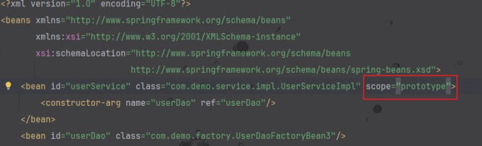 修改bean的作用域