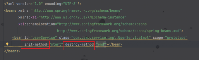 在bean中配置初始化和销毁时的方法
